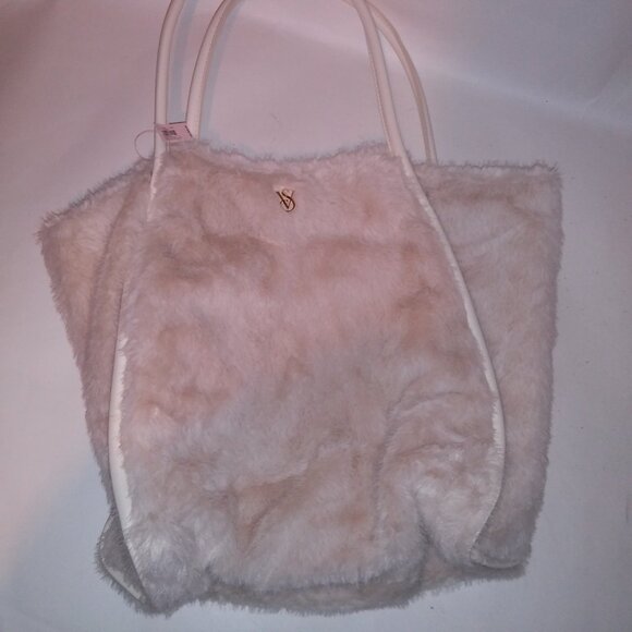 Victoria’s Secret Fuzzy Cream Tote Bag • NWT - Picture 13 of 13